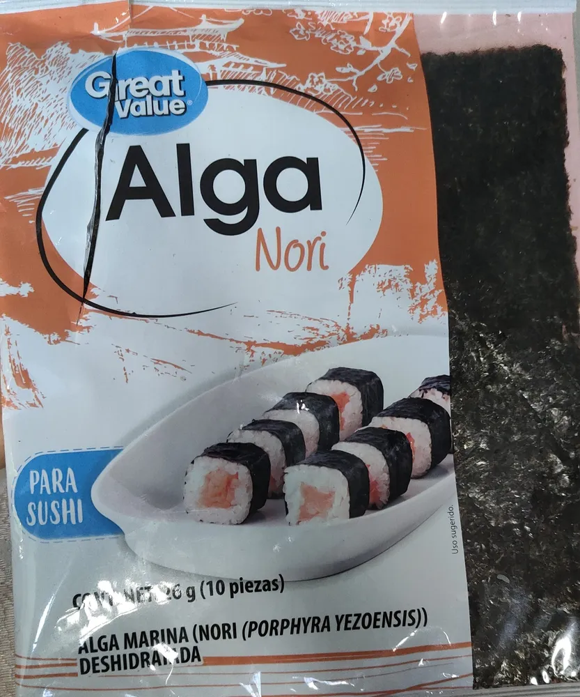 Alga marina nori deshidratada