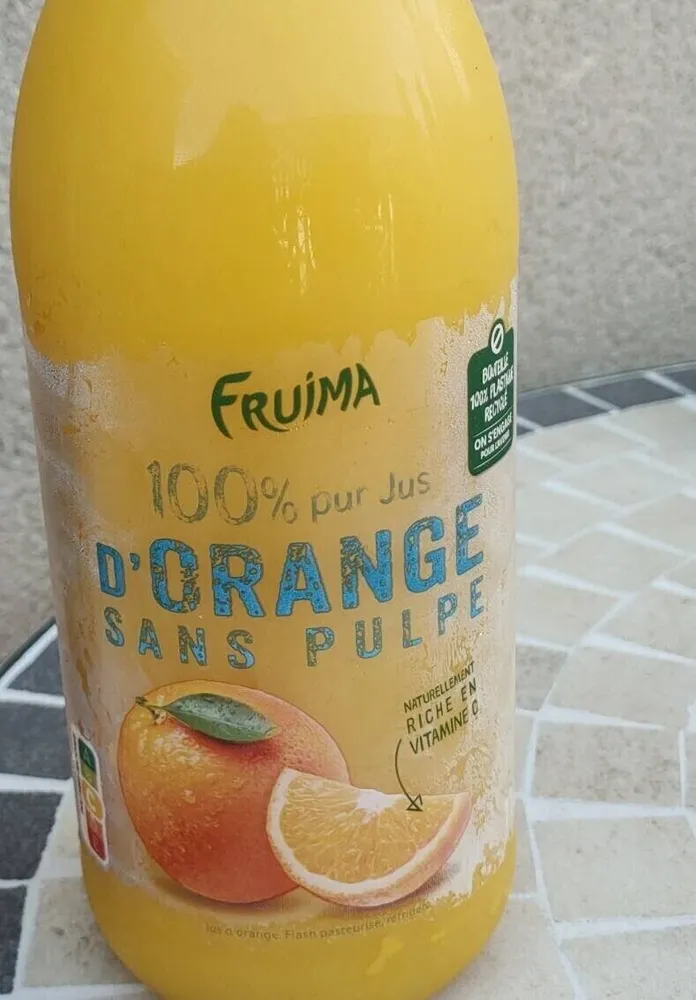 100% pur jus d'orange sans pulpe