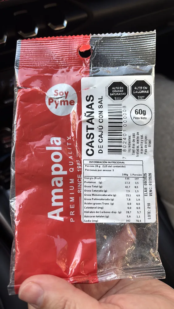 Castañas de Cajú con Sal