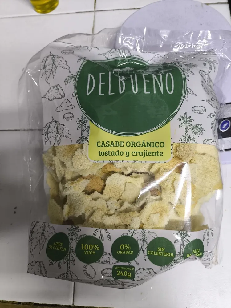 Casabe orgánico tostado y crujiente