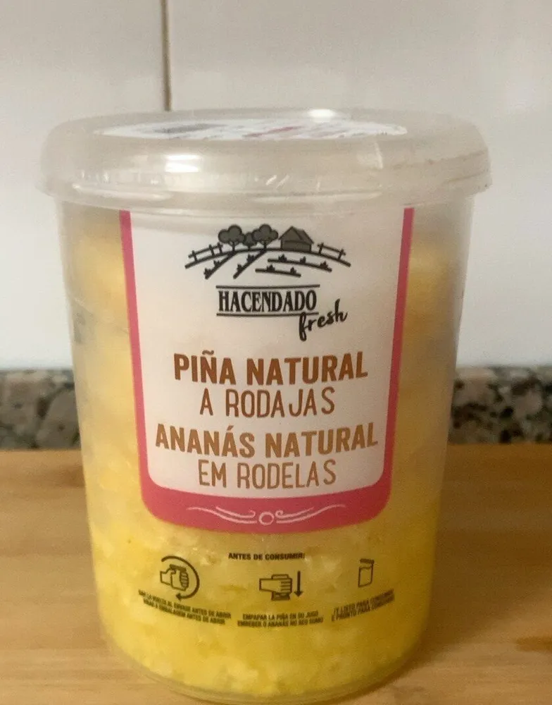 Piña natural en rodajas