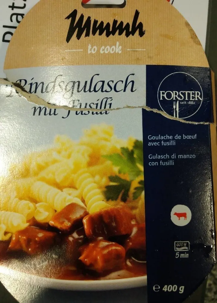 Rindsgulasch mit Fusilli