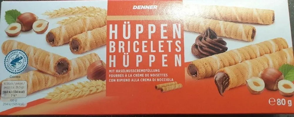 Bricelets fourrés à la crème de noisettes