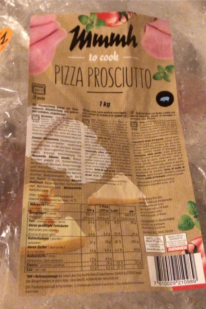 Pizza proscuitto
