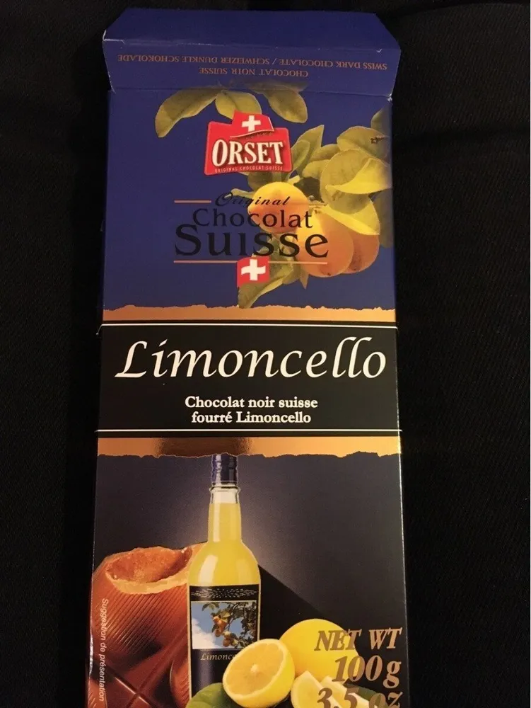 Chocolat noir fourré limoncello