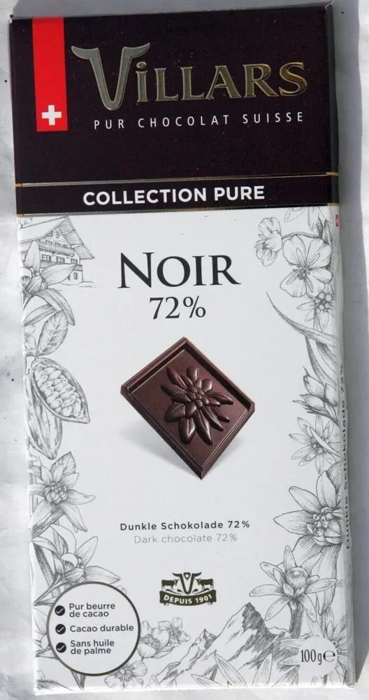 Chocolat Noir 72%, Collection Pure