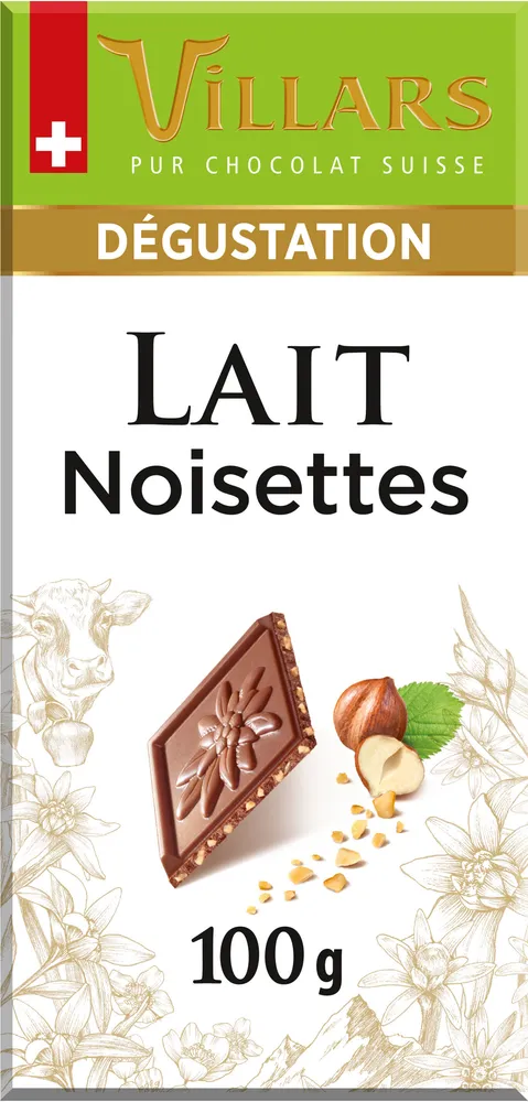 Chocolat Villars Lait Eclats noisettes 100g