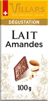 Chocolat Villars Lait Eclats amandes grillées 100g