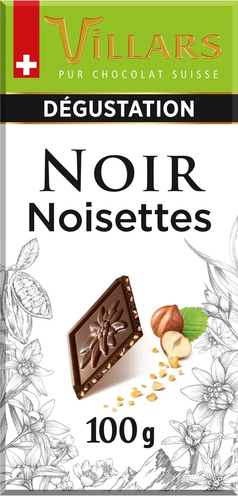 Chocolat Villars Noir Eclats Noisettes 100g