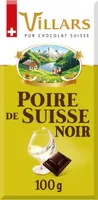 Chocolat Villars Noir Liqueur Poire Intense de Suisse 100g