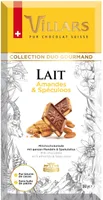 Chocolat Villars Lait Amandes et Spéculoos 180g