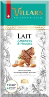 Chocolat Villars Lait Amandes et Nougat 180g