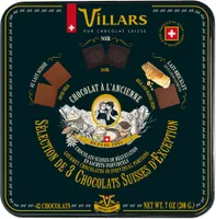 Boîte Métal Assortiment 3 Chocolats à l'ancienne Villars 200g - NEW