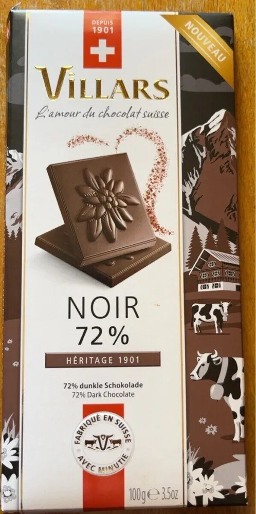 Tablette de chocolat noir 72%