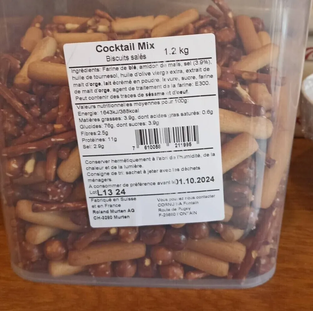 Cocktail mix 1,2 kilo biscuit salés