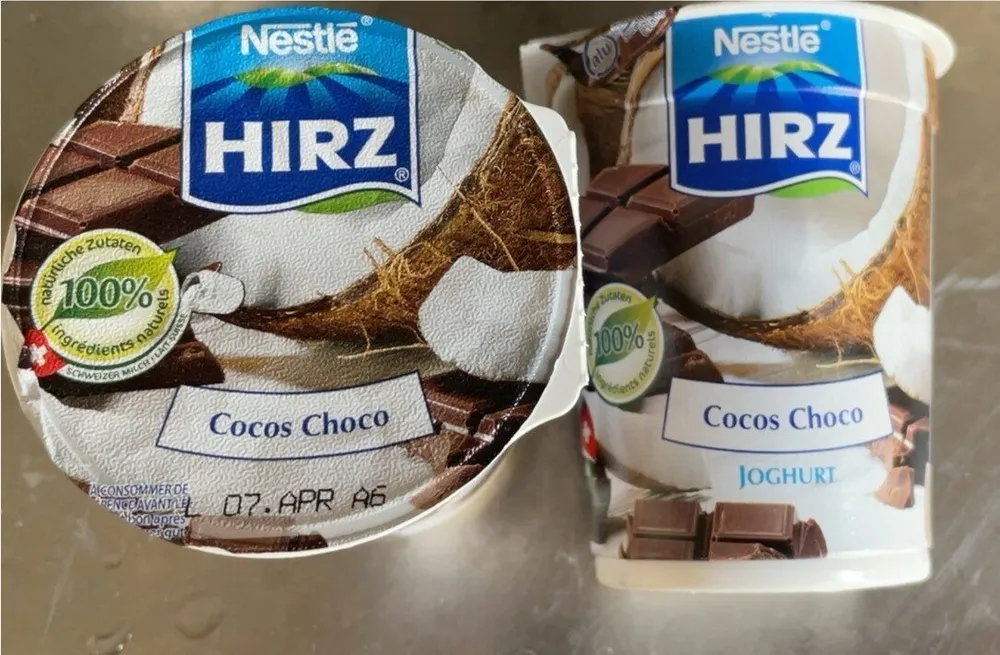 Hirz  Yogourt avec morceaux de chocolat et noix de coco
