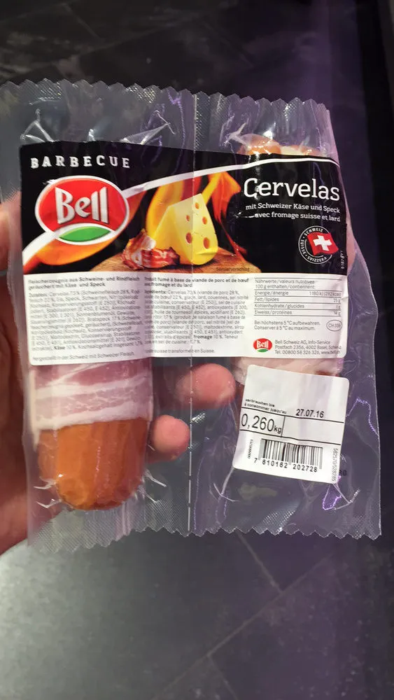 Cheese & bacon cervelas