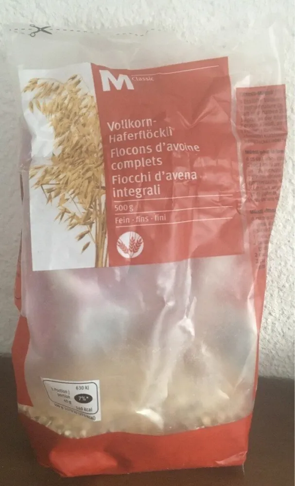 Vollkorn Haferflöckli Fein, Haferflocken
