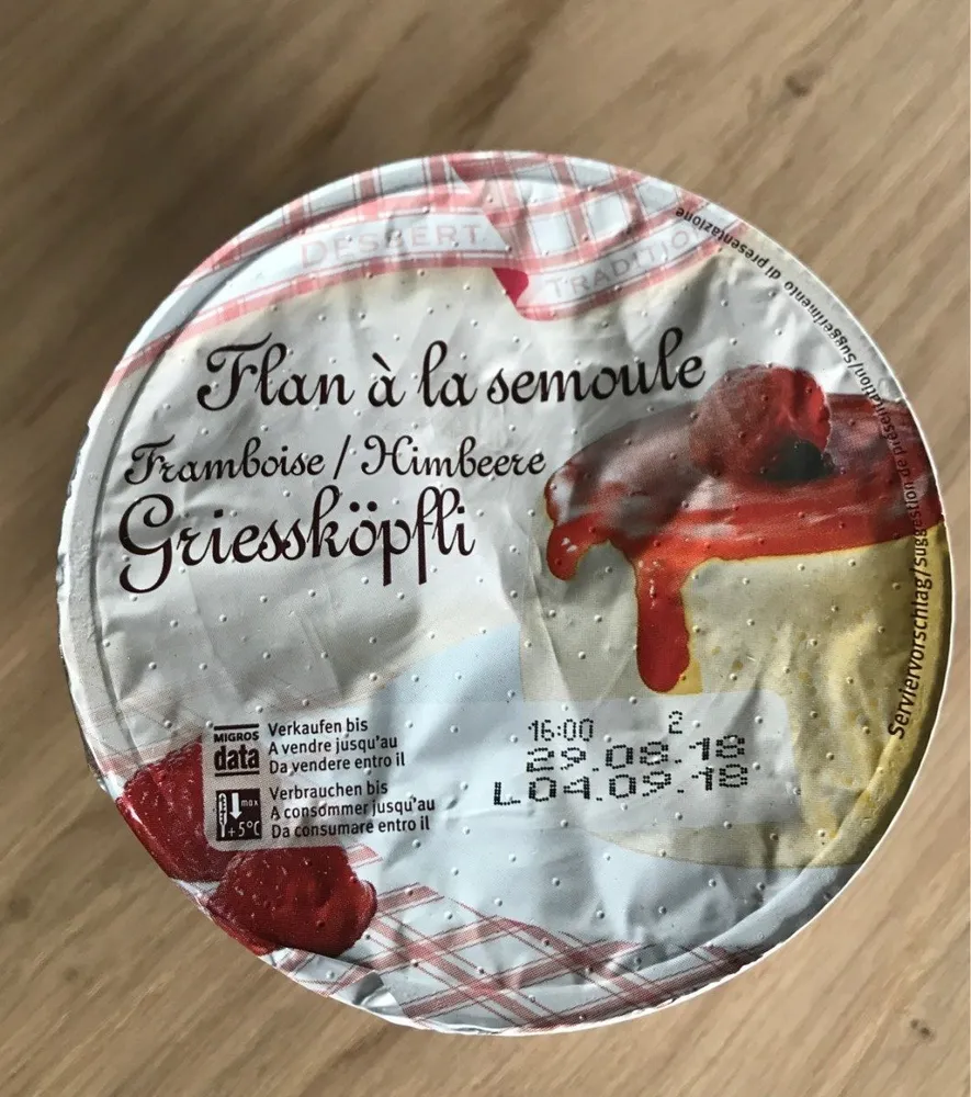 Flan à la Semoule Framboise