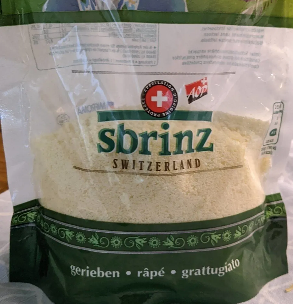 Sbrinz Switzerland AOP gerieben