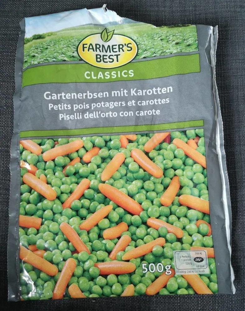 Petits pois potagers et carottes