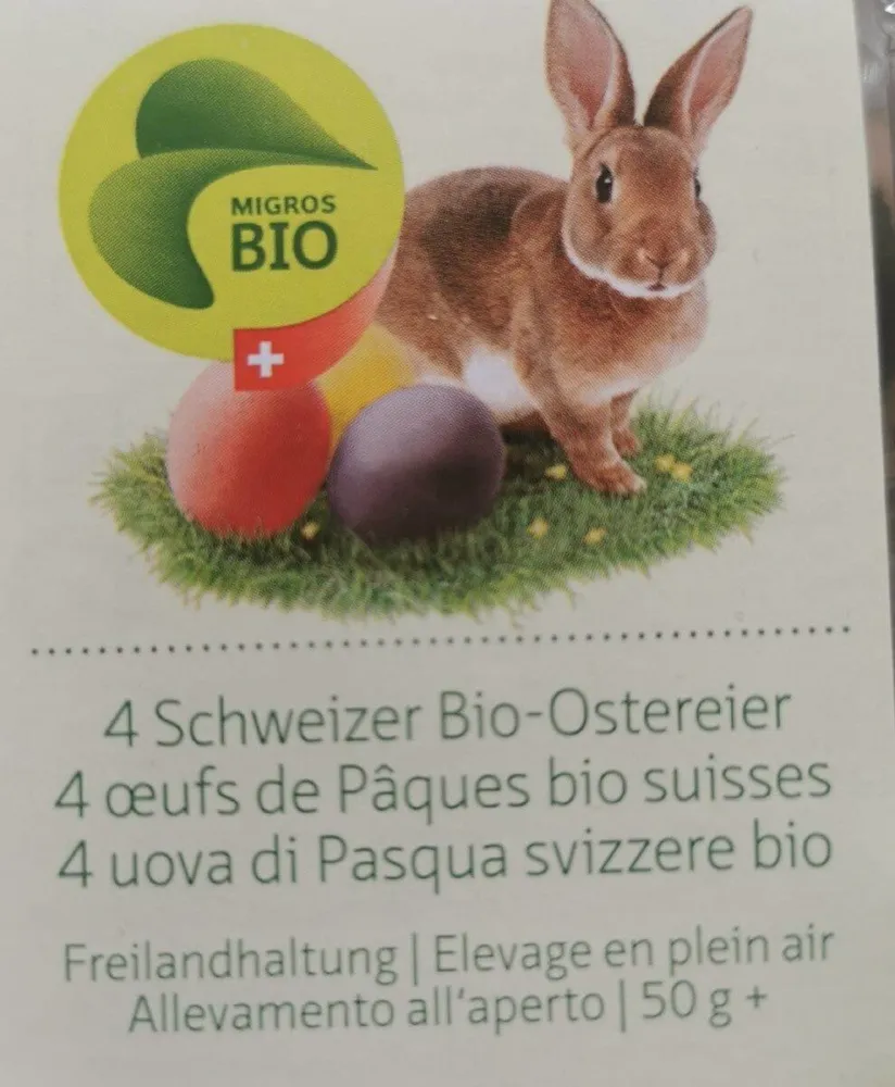 4 œufs de Pâques bio suisses
