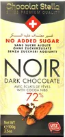 Stella Sugarless Schoko Noir 72%+kakaosplitt 100 g