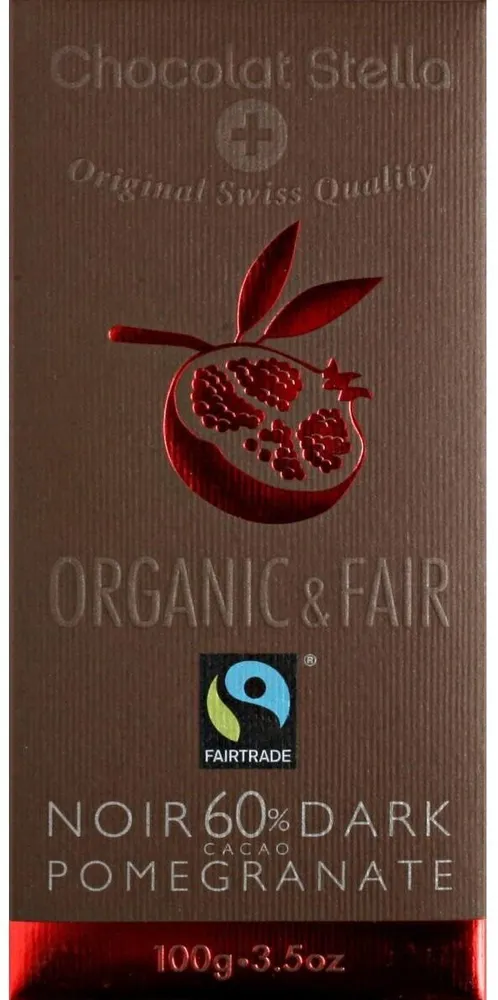 Organic dark chocolate 60% with pomegranate