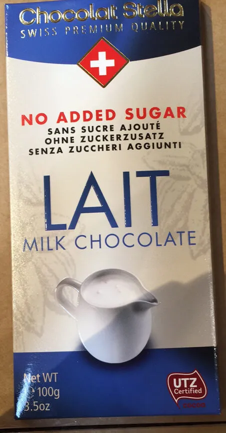 Chocolat au lait sans sucre ajouté