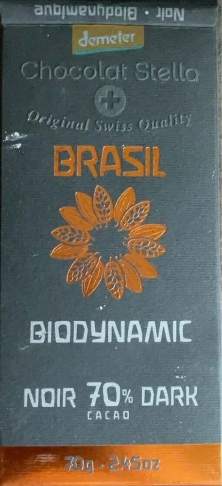 Chocolat Stella brasil biodynamic noir 70%