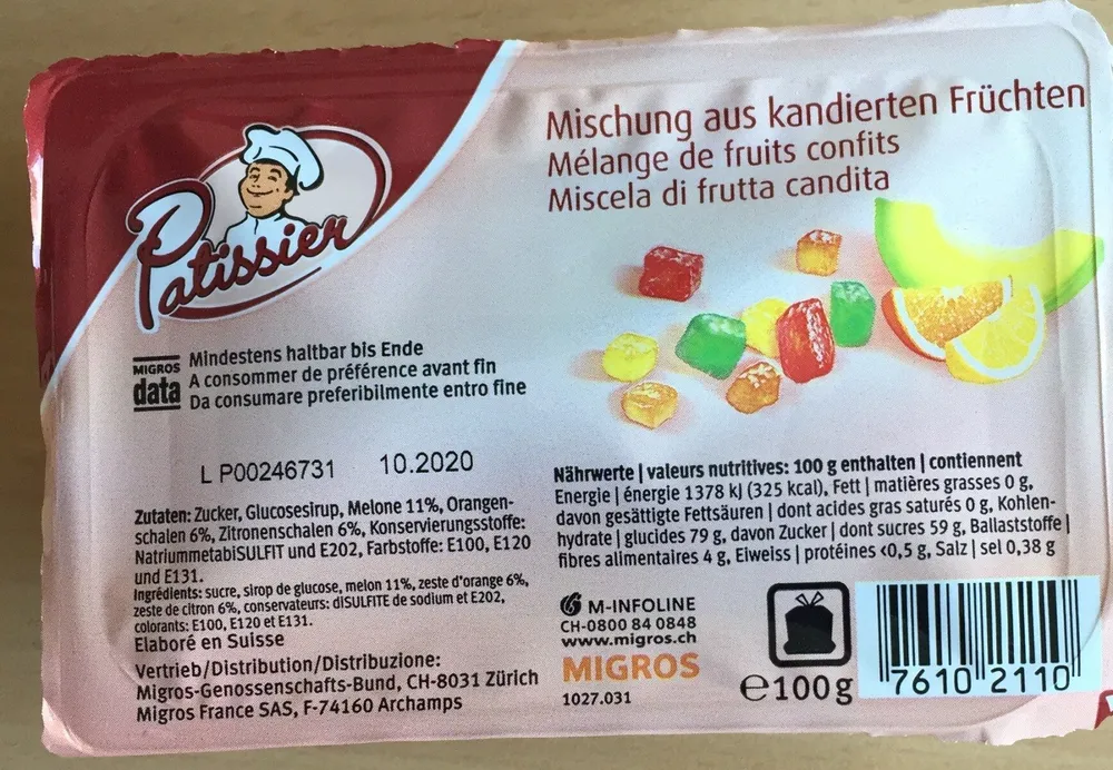 Mischung aus kandierten Früchten