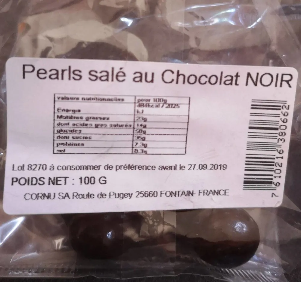Pearls salé au chocolat noir