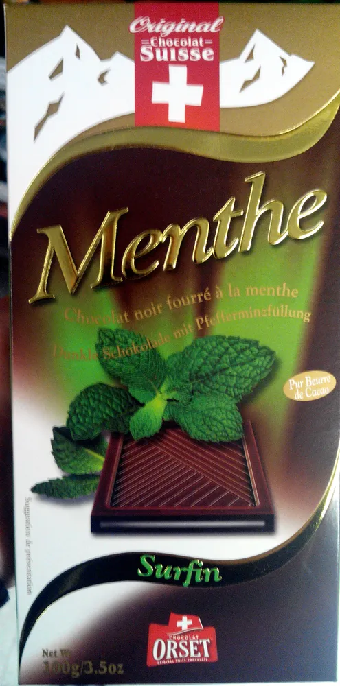 Chocolat noir fourré à la menthe