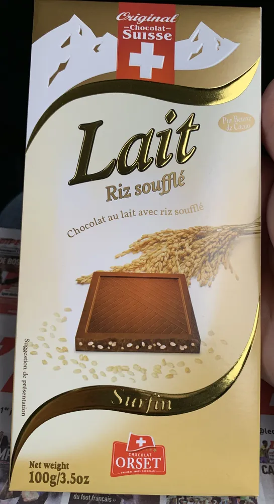 Chocolat au lait avec riz soufflé