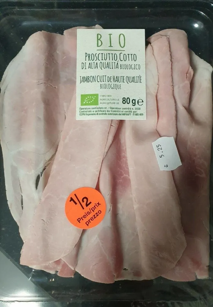 Jambon cuit de haute qualité biologique
