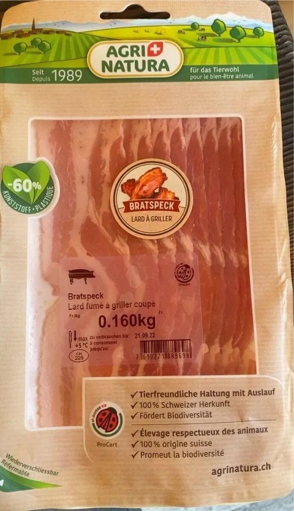 Lard fumé à griller coupé