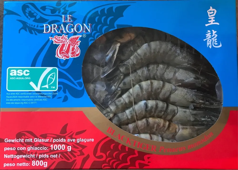 Crevettes Backtiger avec tête