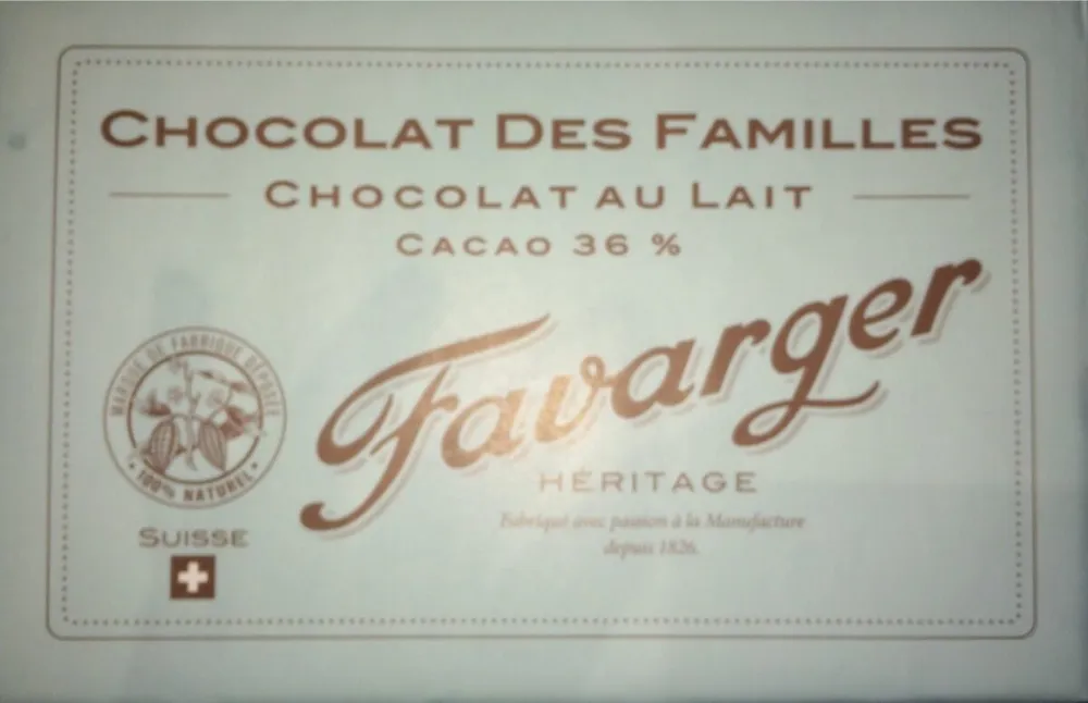chocolat des familles au lait
