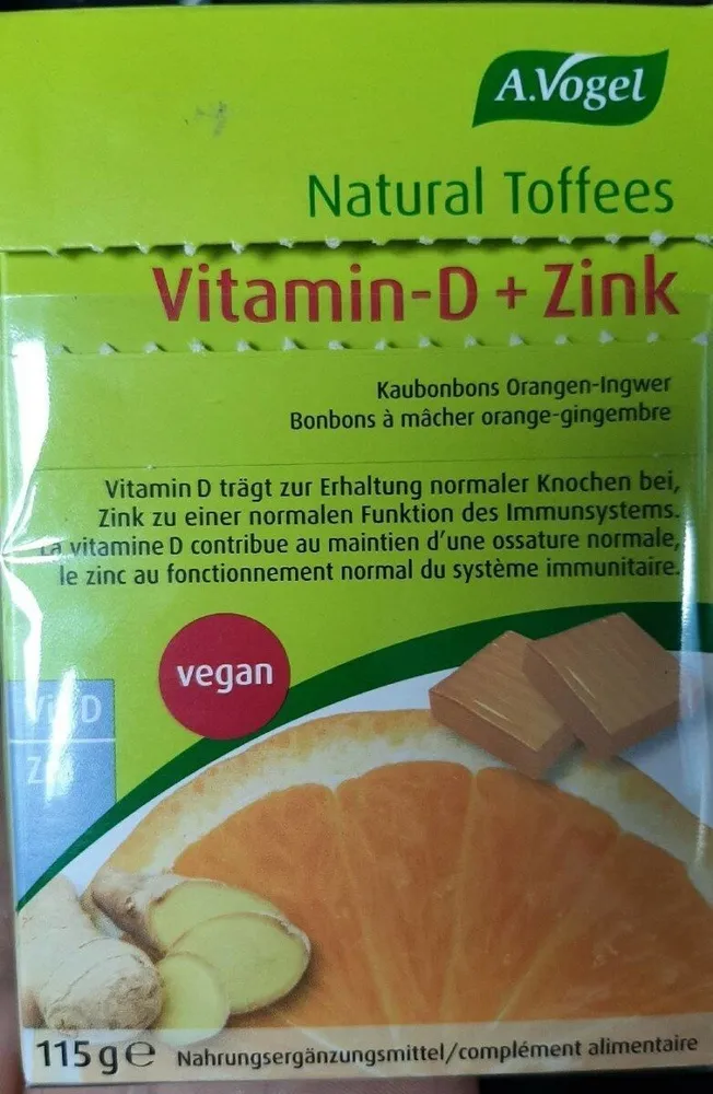 Natural toffees vitamin D +zink