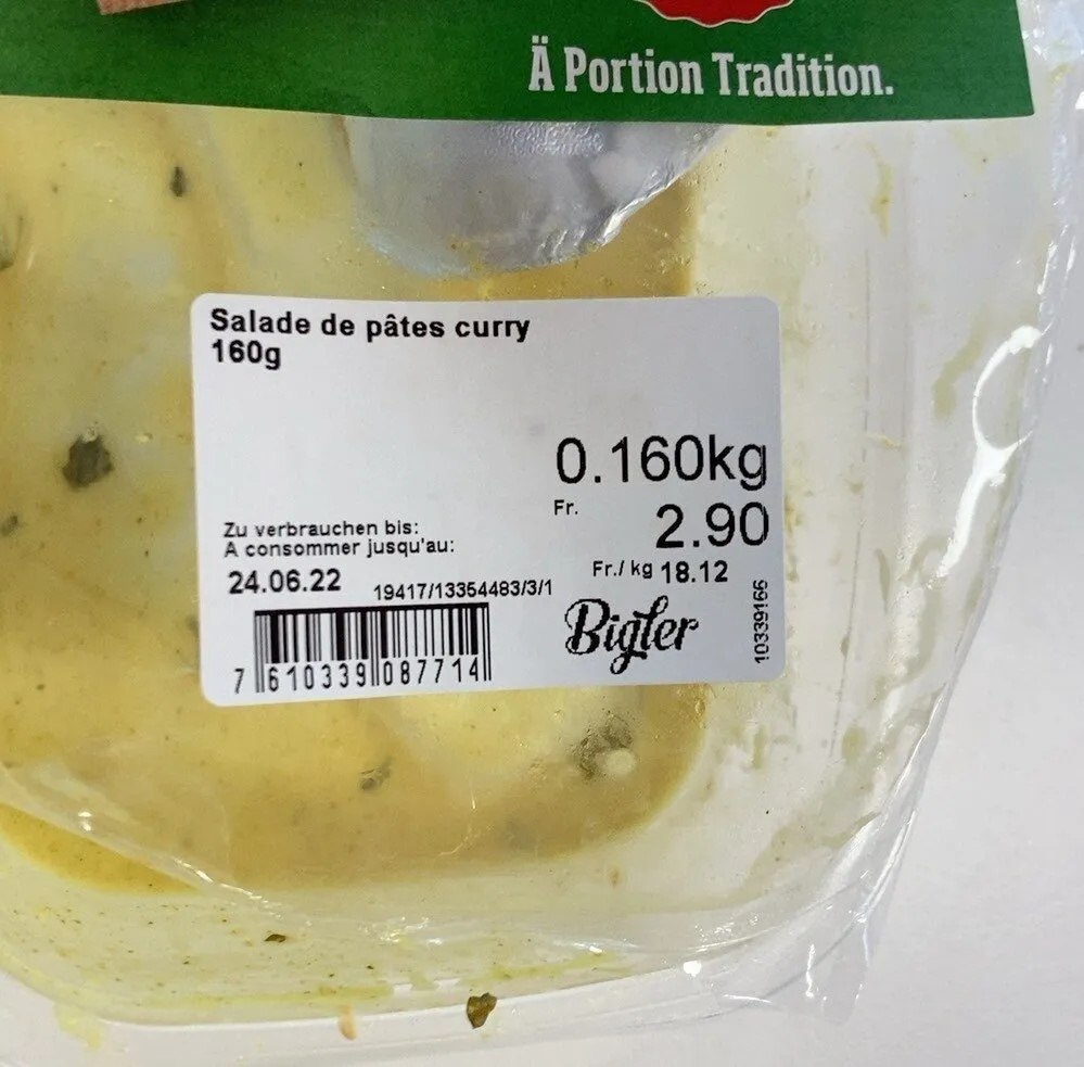 Salade de pâtes curry