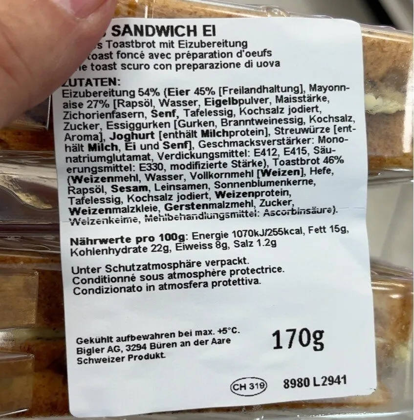 Sandwich club oeuf