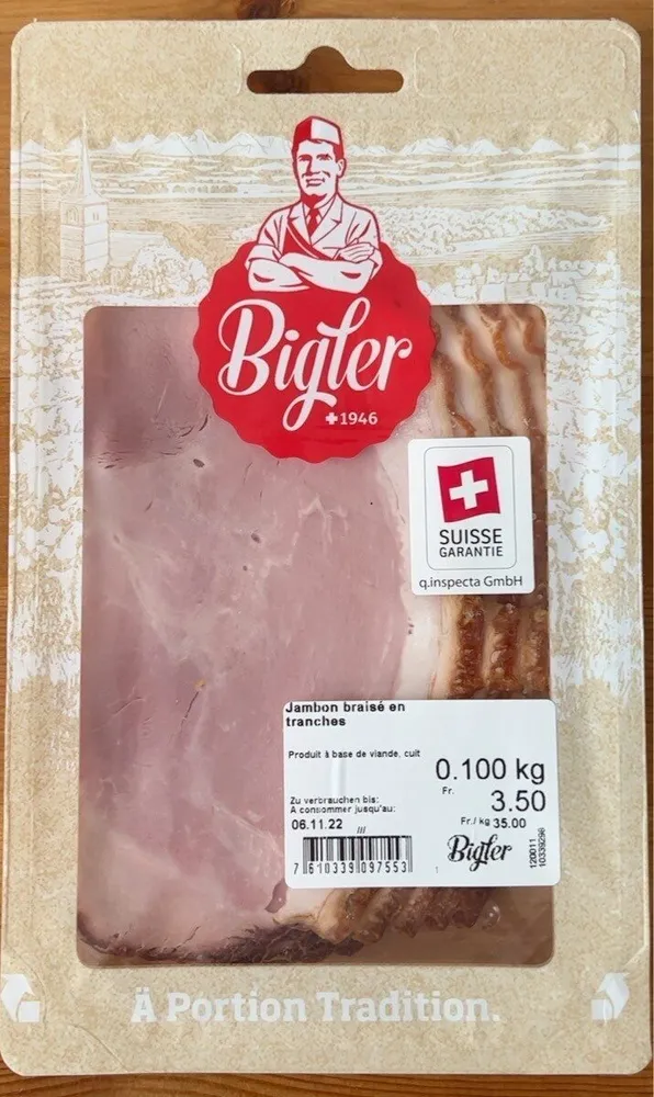 Jambon braisé en tranches