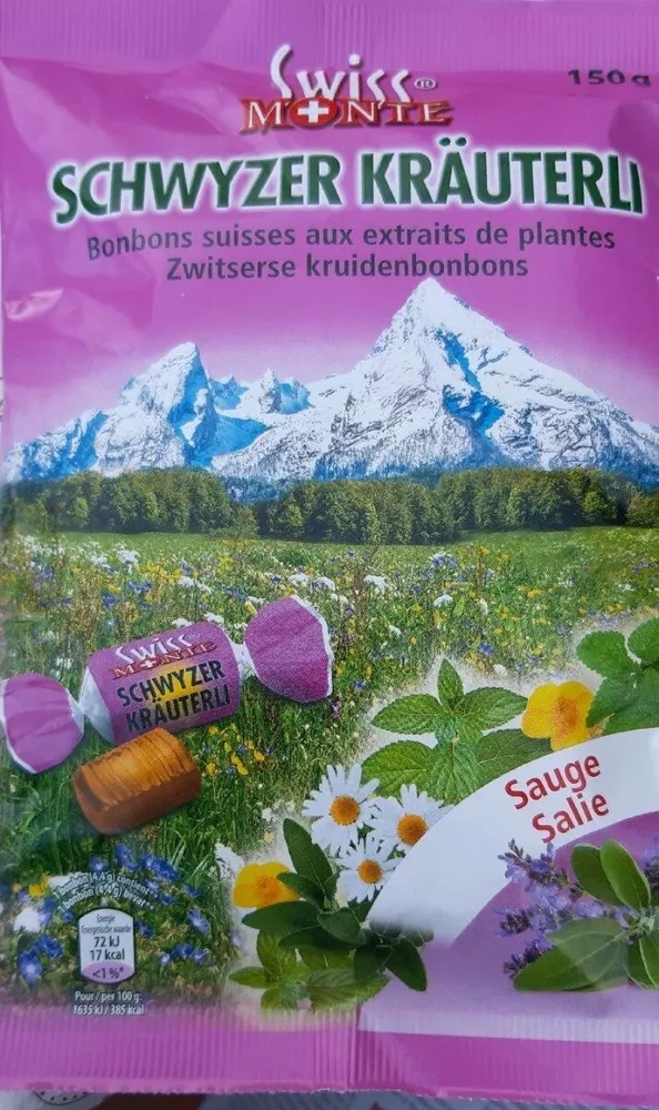 Bonbons suisses aux extraits de plantes