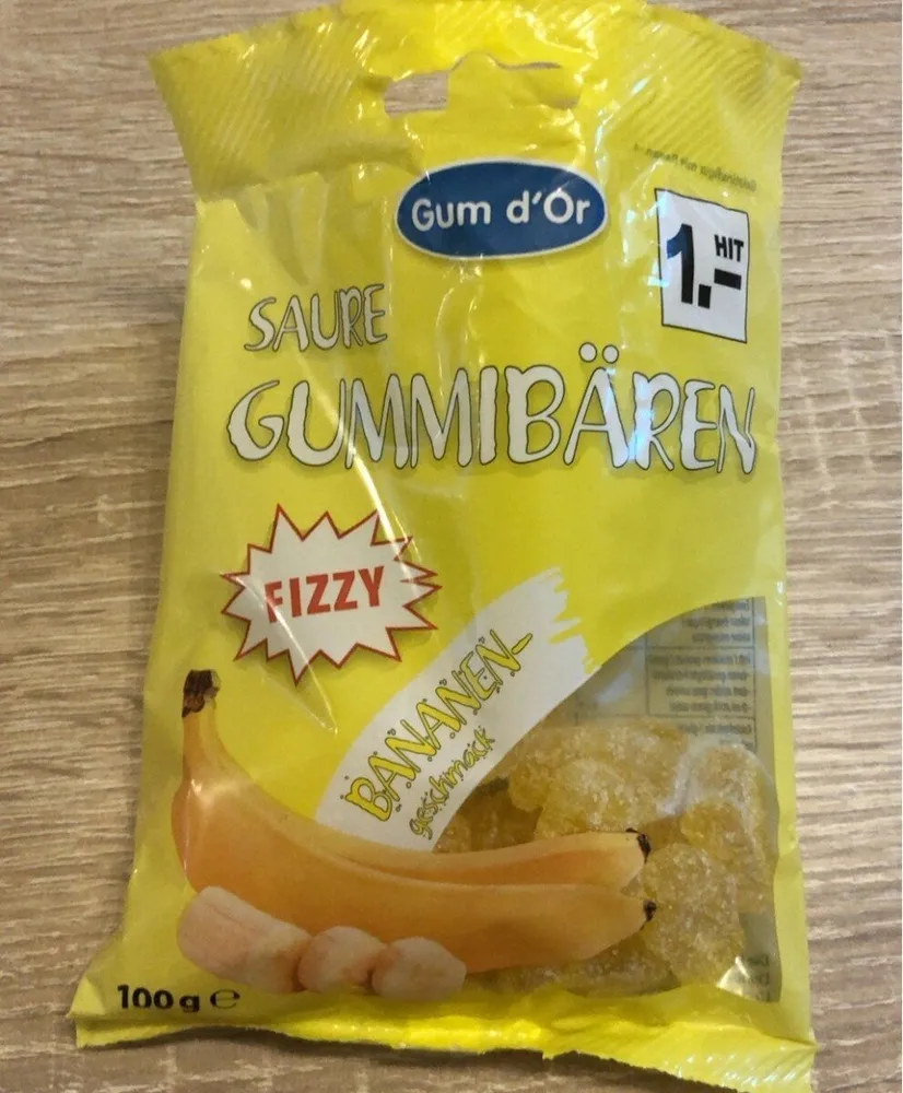 Saure Gummibären Bananen gescack
