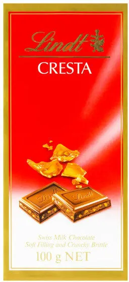 Chocolate Ao Leite Recheio Avelã E Pedaços De Amêndoas Lindt Cresta Caixa 100g