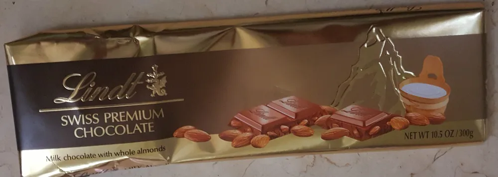 Milk chocolate with whole almonds