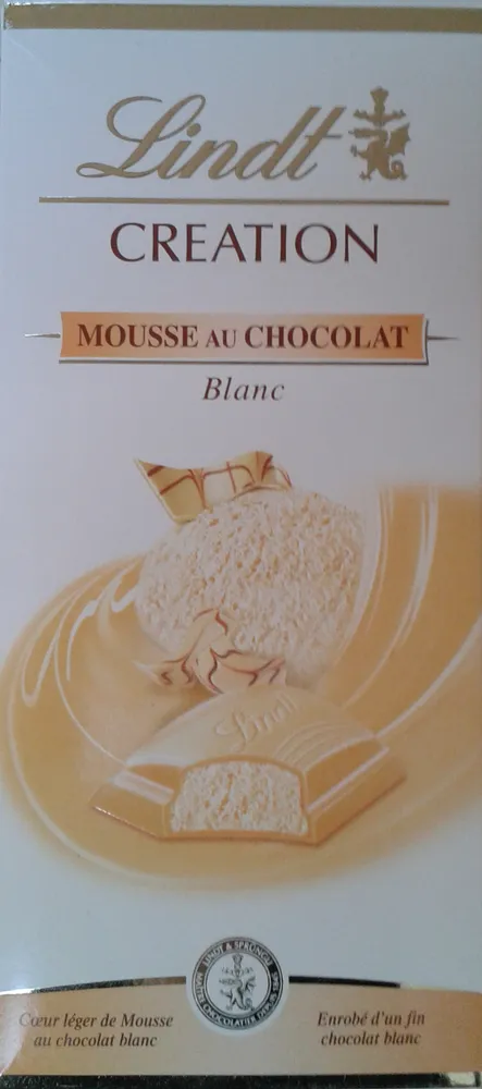 Création - Chocolat blanc fourré à la mousse