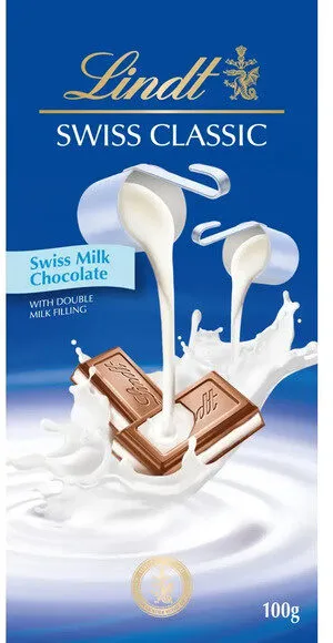 Chocolate Suíço Ao Leite Recheio Cremoso De Leite Lindt Swiss Classic Cartucho 100g