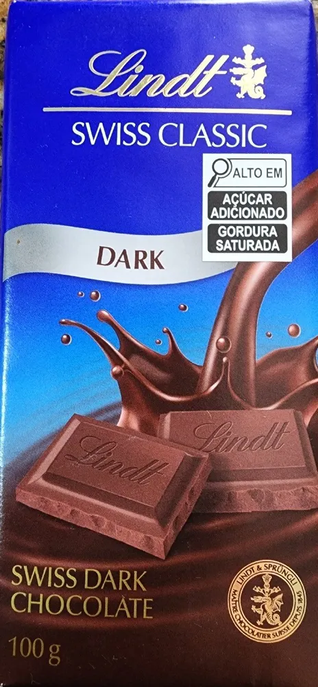 Chocolate Suíço Amargo Lindt Swiss Classic Cartucho 100g