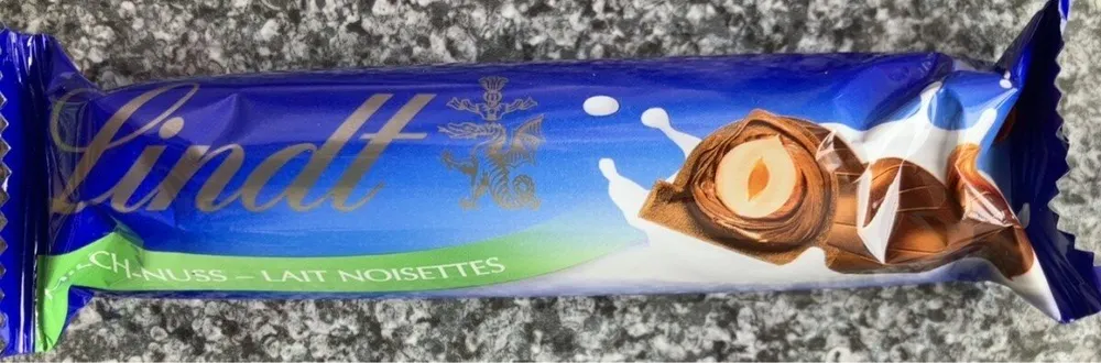 Barres chocolat lait noisettes